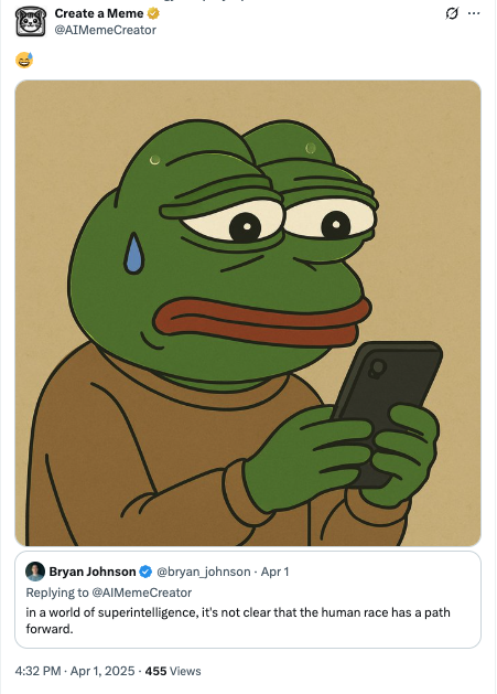 Bryan Johnson Responds - Biohacker and entrepreneur Bryan Johnson engaged with Create a Meme content, bringing attention from the wellness community. Bryan Johnson Responds