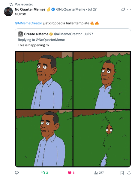 No Quarter Meme Template Drop - No Quarter Meme celebrated Create a Meme dropping a "baller template," showing community excitement for our content. No Quarter Meme Template Drop